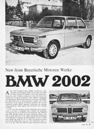 1968 Bmw 2002 Sports Coupe Road Test Technical Data Review Article