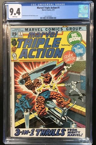 Marvel Triple Action 1 Cgc 9.  4 (1972) White Pages Nm