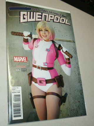 The Unbelievable Gwenpool 6 Cosplay Variant Rare Htf Marvel Comic