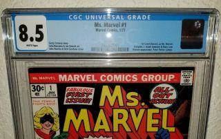 MS.  MARVEL 1 CGC 8.  5 1st Appearance of Carol Danvers as Ms Marvel White pgs 2
