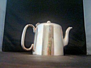 Vintage Well Made Silver Plate Teapot Inscribed As Gift To A Lady From A Chapel