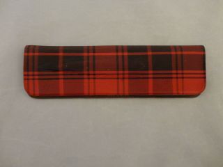 Vintage Advertising Red & Black Plaid Case Comb/nail File Set (523)