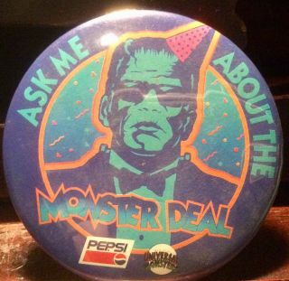 Pepsi Pin Button Frankenstein Ask Me About The Monster Deal Universal Monsters