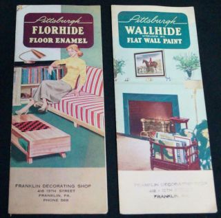 2 Pittsburgh Paints Advertising Sales Brochure Guide Color Charts 1940s Vintage