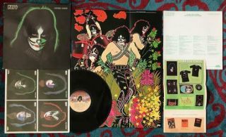 Peter Criss Kiss Complete Orig 1978 S/t Solo Lp W/poster Insert Inner Merch Form