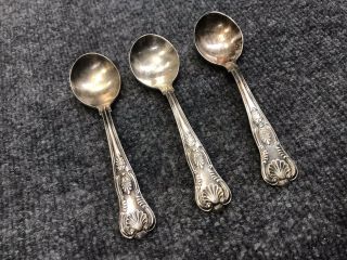 Vintage Reed & Barton Kings Pattern 3 Soup Spoons Silverplate Flatware