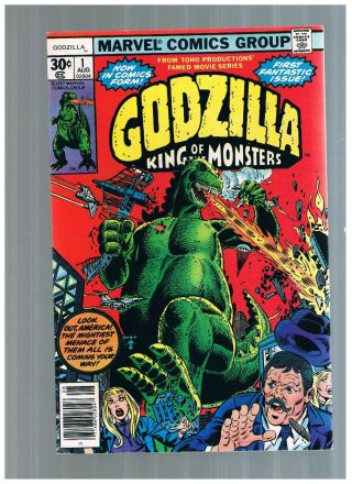 Marvrl Godzilla King Of The Monsters 1 Shield Vf/nm - 1977