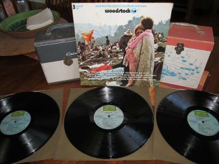V/a Woodstock Vinyl 3 Lp Set Jefferson Airplane Jimmy Hendrix Cotillion Beauty