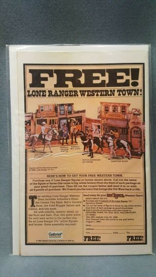 1982 Vintage 6.  5x10 Comic Print Ad For Gabriel Lone Ranger Western Town Figures