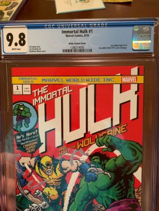 immortal hulk 1 Marvel Matthew Waite Incredible Hulk 181 16 Bit CGC 9.  8 LTD 700 2