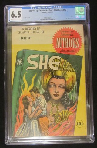 Famous Authors Illustrated 3 Cgc 6.  5.  " She ".  Adapted In Dc 