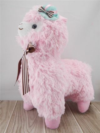 Japan Amuse Arpakasso Alpacasso Alpaca Pink Plush Toy With Hat 45cm