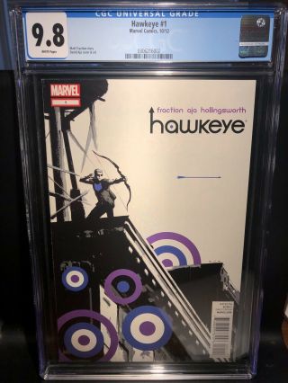 Hawkeye 1 1st Printing Cgc 9.  8 Nm/mt - Matt Fraction - David Aja - Marvel