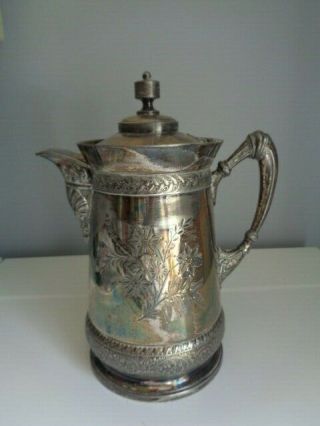 Rare Vintage Meriden B.  Co.  4x Silverplate Teapot W/attached Lid - Large