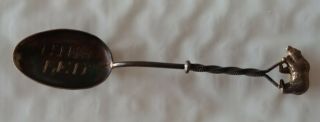 Antique Sterling Souvenir Spoon With Bear On Handle Engraved 1905 Leo