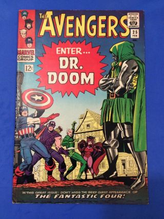 Avengers 25 (1966) Vg,  ; Dr Doom; Jack Kirby; Stan Lee