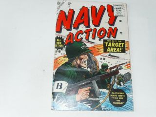 Navy Action 5 April 1955 Atlas War Comic Battleship Burke By Joe Maneely