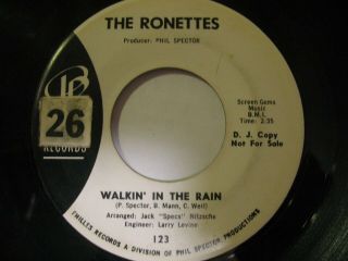 The Ronettes - Walking In The Rain / How Does It Feel? 45 1964 Philles Promo 123