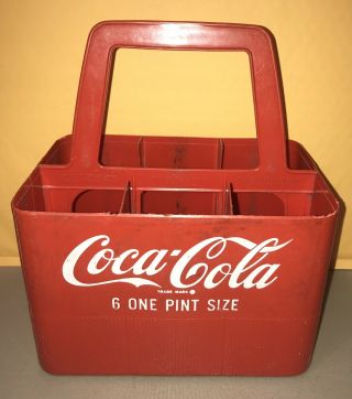 Vintage Coca Cola Red Plastic 6 Pint Size Bottle Carrier Advertising Display