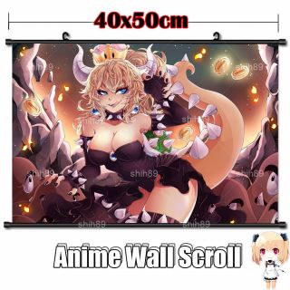 Anime Bowsette Mario Home Decor Poster Wall Scroll Mural 40x55cm F4v