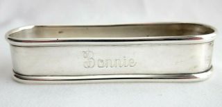 Antique Gorham Sterling Silver Napkin Ring Engraved " Bonnie " 10.  5 Grams