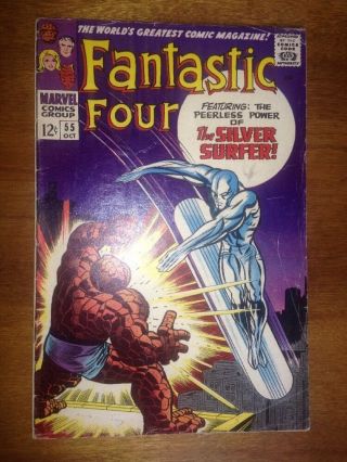 Fantastic Four 55 Silver Surfer Vs Thing Classic Battle Cover F - 5.  5 Ow Pages