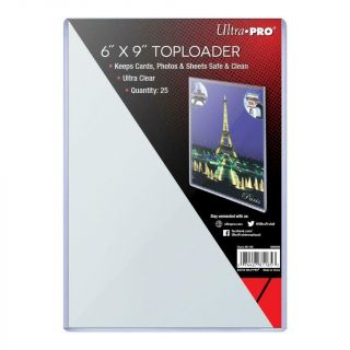 Ultra Pro Toploader 6 " X9 " Clear Card Photo Holder 25 Pack - Case Top Loader
