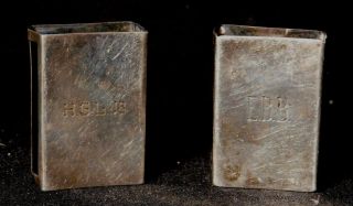 2 Vintage J E Caldwell Sterling Silver Matchbox Holders Monogrammed Ebb & Hgl Jr