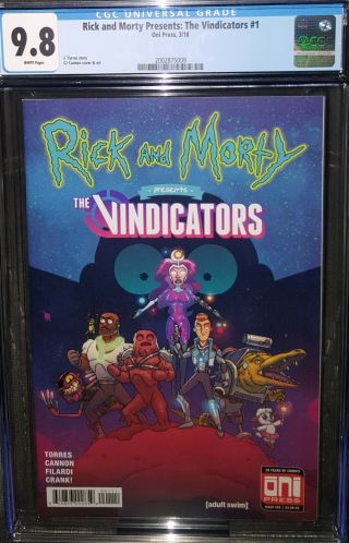 Rick And Morty Presents The Vindicators 1 Cgc 9.  8 Nm/mt 1st App Of Pickle Rick