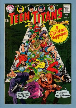 Teen Titans 13 Fnvf (7.  0) Nick Cardy Art - Glossy Unstamped Us Cents Dc - 1968