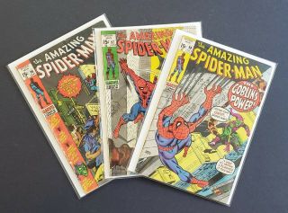 The Spider - Man 96,  97,  98 (may 1971,  Marvel) Green Goblin Vf,  Very F