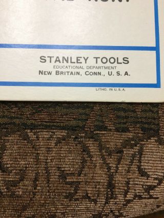 Vtg 1940 - 50 ' s STANLEY TOOLS Safety Chart Shea & Wenger Woodworking for Eveybody 3