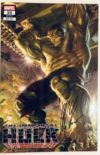 Immortal Hulk 20 Alex Ross Art Signed Sdcc Exclusive Book In Hand Vf/nm,