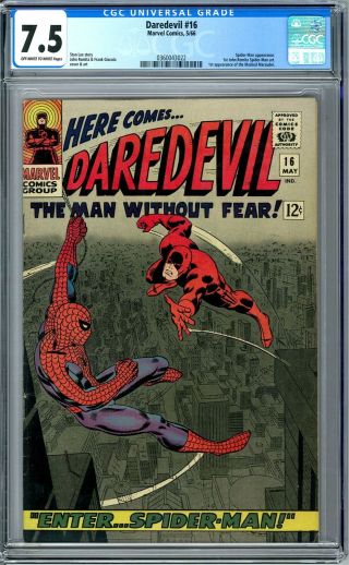 Daredevil 16 Cgc 7.  5 (ow) 1st John Romita Spider - Man Art