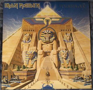 Iron Maiden " Powerslave " Lp 1984 1st Press Vinyl Capitol Sj - 12321 Vg,