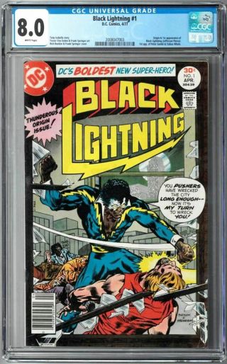 Black Lightning 1 Cgc 8.  0 (apr 1977,  Dc) Tony Isabella Story,  Origin & 1st App