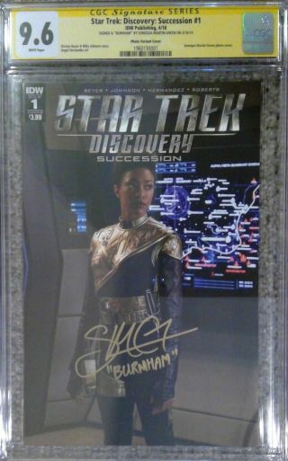 Star Trek: Discover - Succession 1_cgc 9.  6 Ss_signed By Sonequa Martin - Green