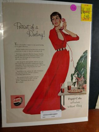 Vintage Pepsi Cola Portrait Of A Darling Illustration Print Ad