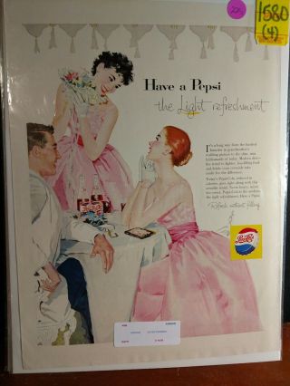 Vintage Pepsi Cola Bridesmaids Illustration Print Ad