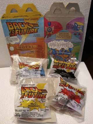 Complete Set Of 4 Vintage 1991 Mcdonalds Back To The Future Happy Meal Toys