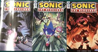 Sonic The Hedgehog 15 - A,  B,  1:10 - Nm 1st Printing Set Idw Publishing (3)