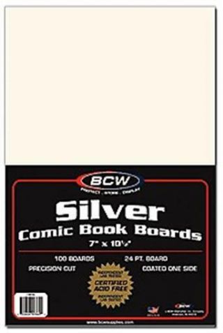 200 Bcw Silver Age Comic Book Acid Backing Boards - White Backers