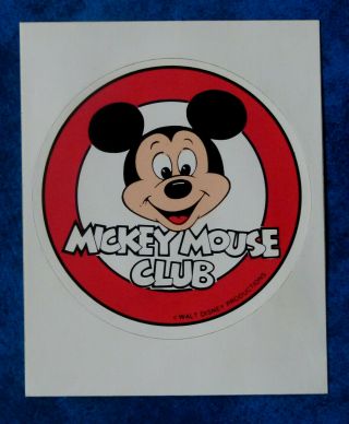 Mickey Mouse Club.  Vintage 1980,  S Walt Disney Sticker