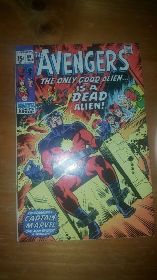 Avengers 89 Kree / Skrull War (part 1) Marvel 1971 Electrocution Cover Vf.