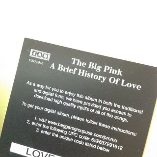 The Big Pink - A Brief History Of Love - 2 x Vinyl LP Album 4AD - CAD 2916 6