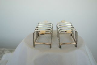 PAIR Fine quality Art Deco Mappin & Webb Princes Plate toast racks 2