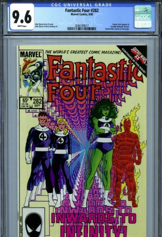 Fantastic Four 282 (1985) Marvel Cgc 9.  6 White Pages Power Pack Appears