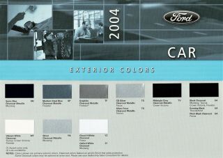 2004 Ford Thunderbird Mustang Taurus Fl Exterior Colors Brochure W/paint Chips