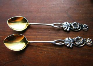 Finland Silver Tea Spoons Sterling Hallmark 4.  8 Ins Long
