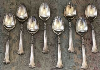 Oneida Floral Queen Silverplate Flatware Set Of 8 Soup Spoons